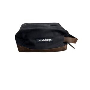 BirdDogs Mens Toiletry Bag Travel Dopp Kit Canvas‎ Leather Accent Black